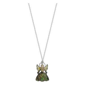 Sunflower Garden Natual Abalone Shell Angel Pendant and Necklace
